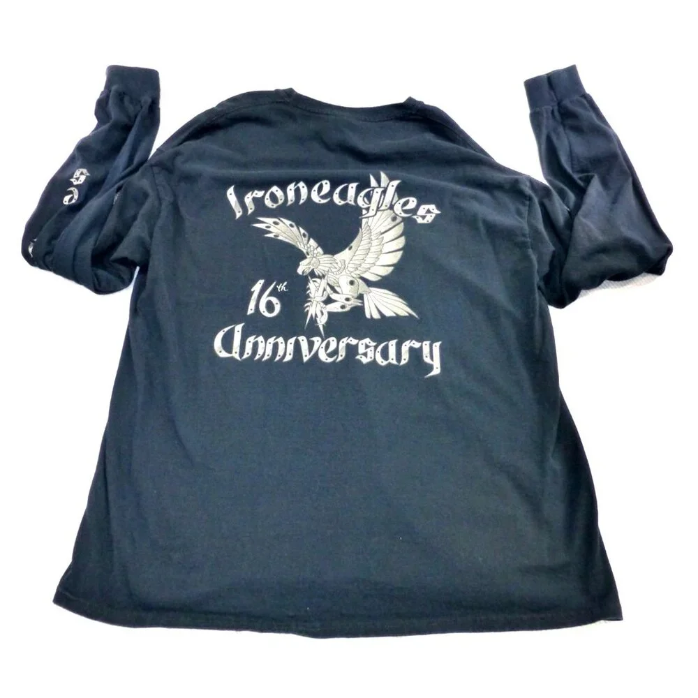 Iron‎ Eagles 16th Anniversary Black Long Sleeve XL T-Shirt XL Biker Harley